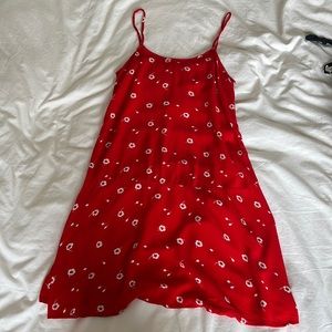 Red floral dress